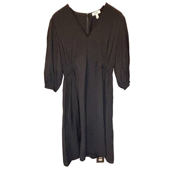 COS Black Modal Blend 3/4 Sleeve Maxi Dress - size 12 - Picture 1 of 5
